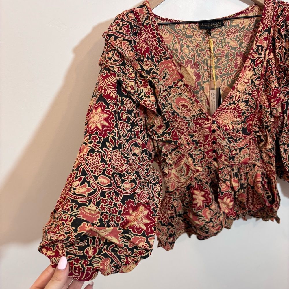 House of Harlow 1960 Jaipur Printed Blouse NEW with tags size medium - Picture 7 of 16